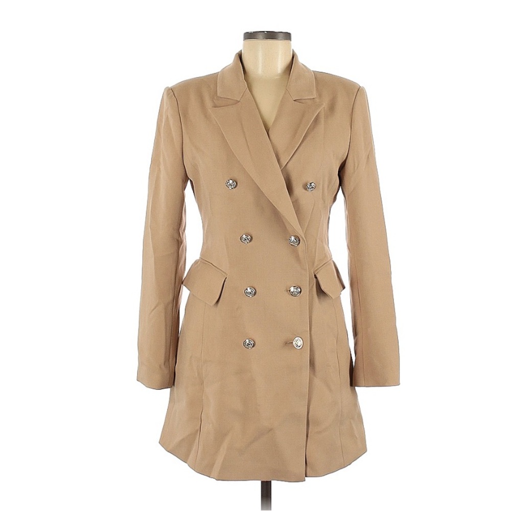 Captain's Blog Tan Double-Breasted Lulus Coat Jacket